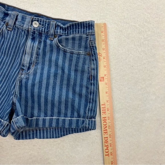 American Eagle Striped Denim Mom Shorts Size 0 - Picture 4 of 6